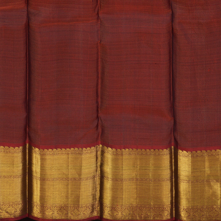 Hayagrivas Handloom Karum Pachai Kanjivaram Silk Saree with Araku Maroon border KBD1635A2-1