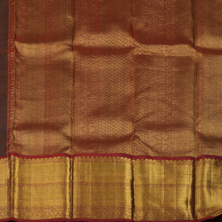 Hayagrivas Handloom Karum Pachai Kanjivaram Silk Saree with Araku Maroon border KBD1635A2-1