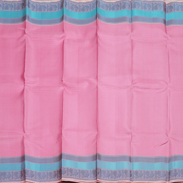 Hayagrivas Pink Handloom Kanjivaram Silk Saree with Baby Pink Border KBD1637A6-1