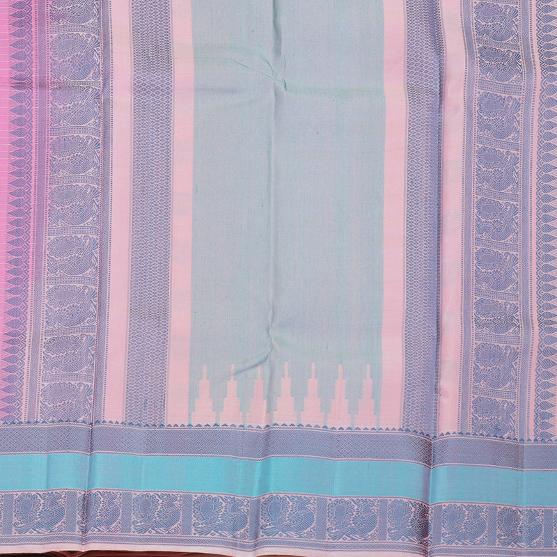 Hayagrivas Pink Handloom Kanjivaram Silk Saree with Baby Pink Border KBD1637A6-1