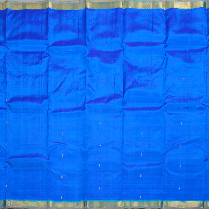 Hayagrivas Blue Handloom Kanjivaram Silk Saree with Sea Blue Border KBD1641A1-26