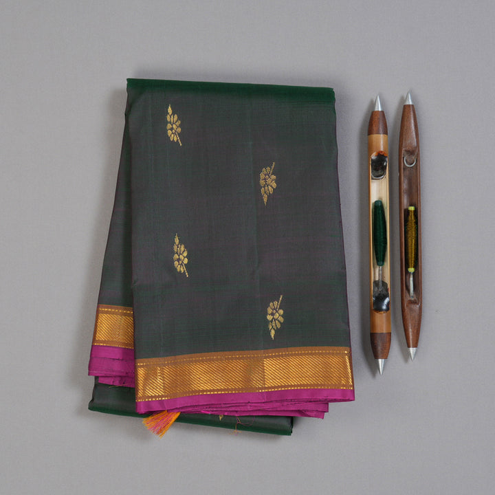 Hayagrivas Traditional Mandhalir Handloom Kanjivaram Silk Saree with Honey Mustard Border KBD1641A2-11