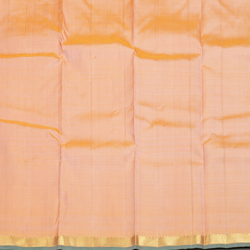 Hayagrivas Baby Pink Handloom Kanjivaram Silk Saree with Dual Tone (Yellow With Pink) Border KBD1641A3-7