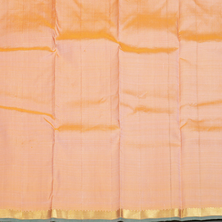 Hayagrivas Baby Pink Handloom Kanjivaram Silk Saree with Dual Tone (Yellow With Pink) Border KBD1641A3-7