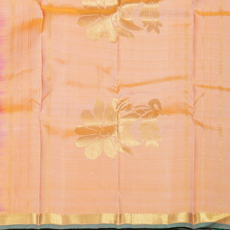 Hayagrivas Baby Pink Handloom Kanjivaram Silk Saree with Dual Tone (Yellow With Pink) Border KBD1641A3-7