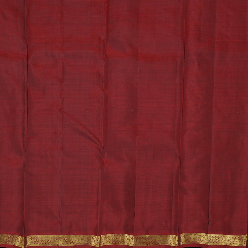 Hayagrivas Rosewood Color Handloom Kanjivaram Silk Saree with Wine Red Border KBD1641A4-13