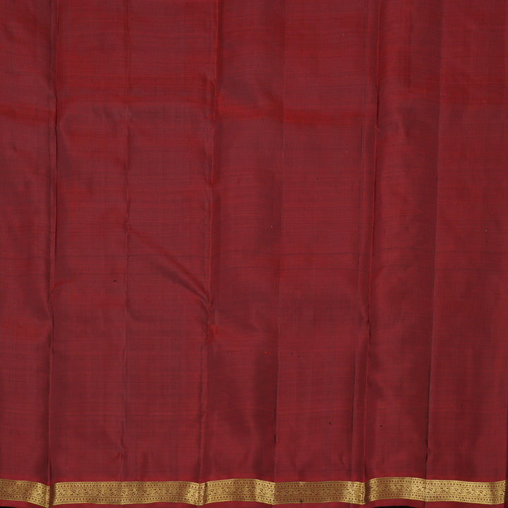 Hayagrivas Rosewood Color Handloom Kanjivaram Silk Saree with Wine Red Border KBD1641A4-13