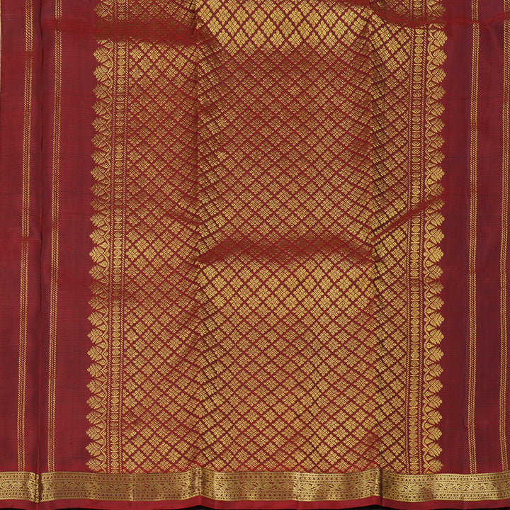 Hayagrivas Rosewood Color Handloom Kanjivaram Silk Saree with Wine Red Border KBD1641A4-13