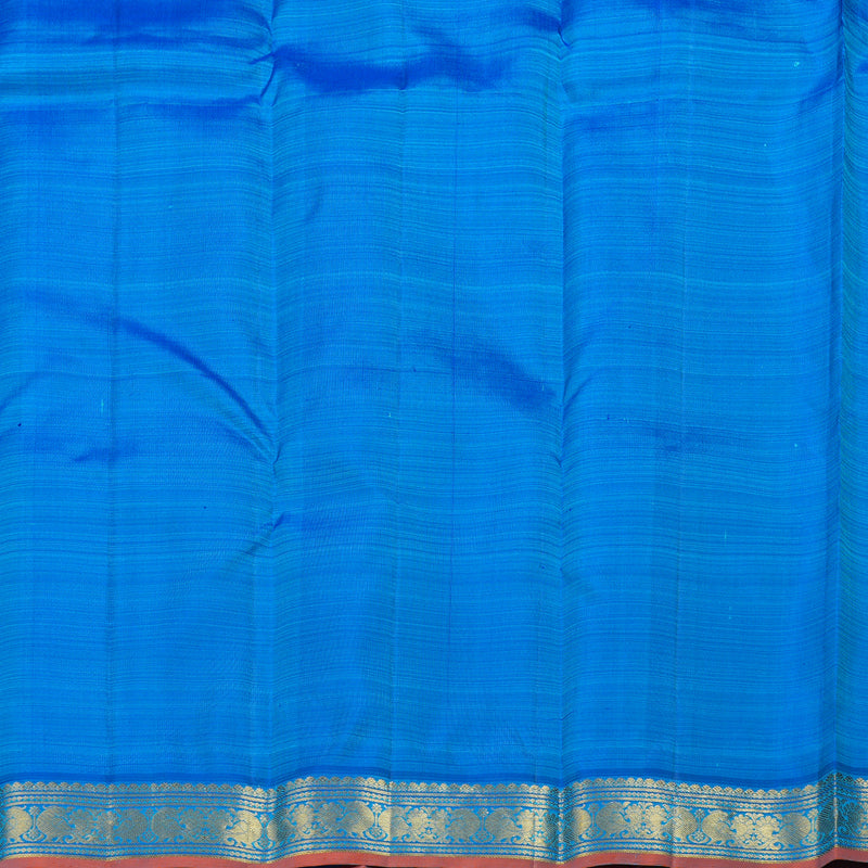 Hayagrivas Sky Blue Handloom Kanjivaram Silk Saree with Blue Border KBD1641A5-4