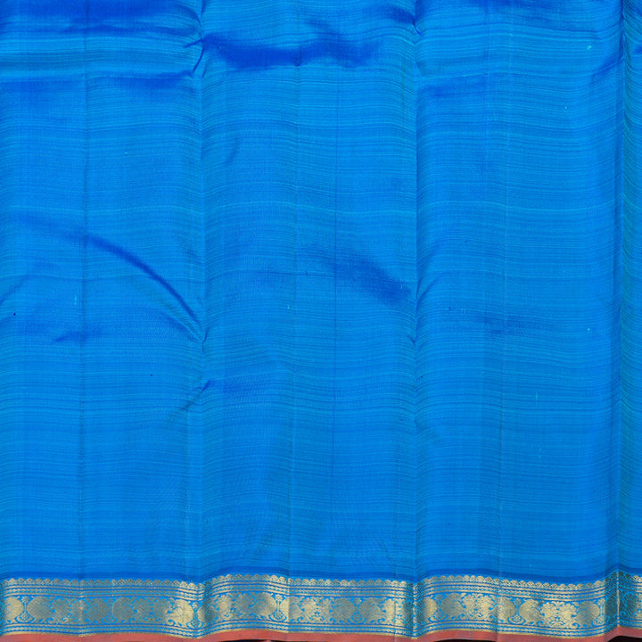 Hayagrivas Sky Blue Handloom Kanjivaram Silk Saree with Blue Border KBD1641A5-4