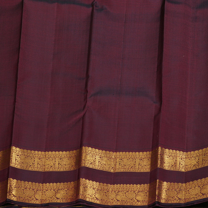 Hayagrivas Sky Blue Handloom Kanjivaram Silk Saree with Wine Maroon Border KBD1643A1-1