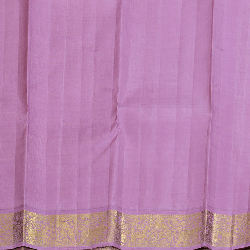 Hayagrivas Sea Blue Handloom Kanjivaram Silk Saree with Lavender Border KBD1643A2-1
