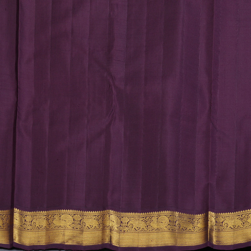 Hayagrivas Lilac Color Handloom Kanjivaram Silk Saree with Dark Purple Border KBD1643A2-2