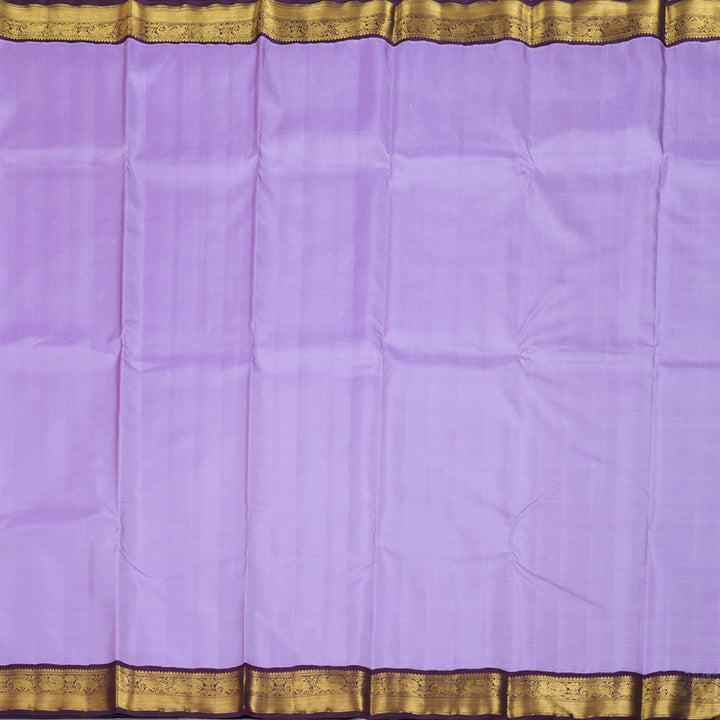 Hayagrivas Lilac Color Handloom Kanjivaram Silk Saree with Dark Purple Border KBD1643A2-2