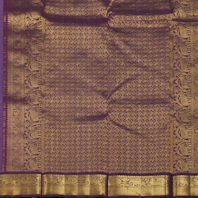 Hayagrivas Lilac Color Handloom Kanjivaram Silk Saree with Dark Purple Border KBD1643A2-2