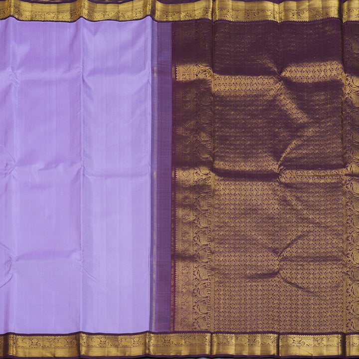 Hayagrivas Lilac Color Handloom Kanjivaram Silk Saree with Dark Purple Border KBD1643A2-2