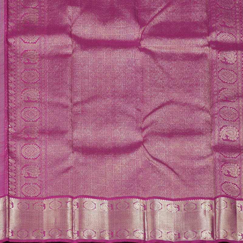 Hayagrivas Baby Pink Handloom Kanjivaram Silk Saree with Purplish Pink Border KBD1647A4-1