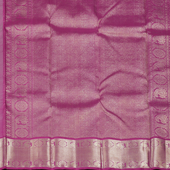 Hayagrivas Baby Pink Handloom Kanjivaram Silk Saree with Purplish Pink Border KBD1647A4-1