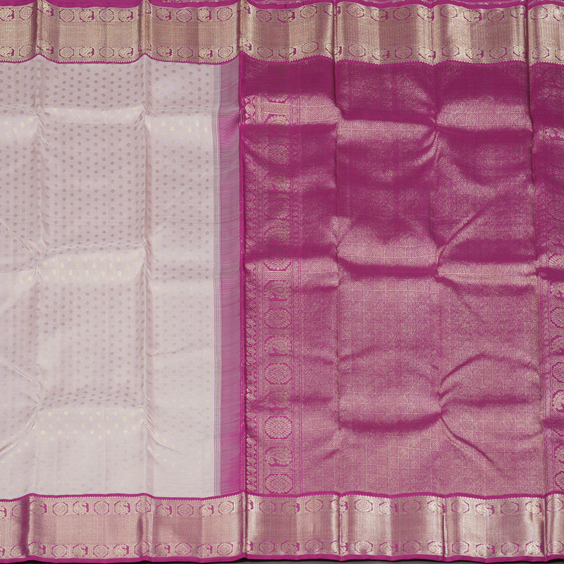Hayagrivas Baby Pink Handloom Kanjivaram Silk Saree with Purplish Pink Border KBD1647A4-1