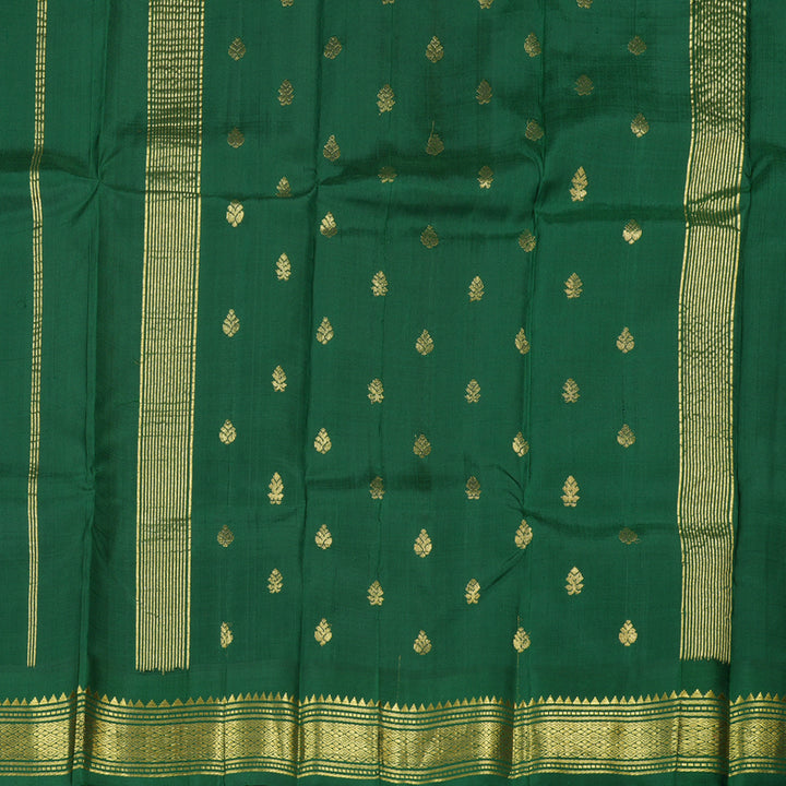 Hayagrivas Orange Handloom Kanjivaram Silk Saree with Green With Maroon Border KBD1649A1-6