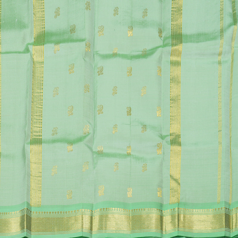 Hayagrivas Light Onion Pink Handloom Kanjivaram Silk Saree with Light Green Border KBD1650A3-15