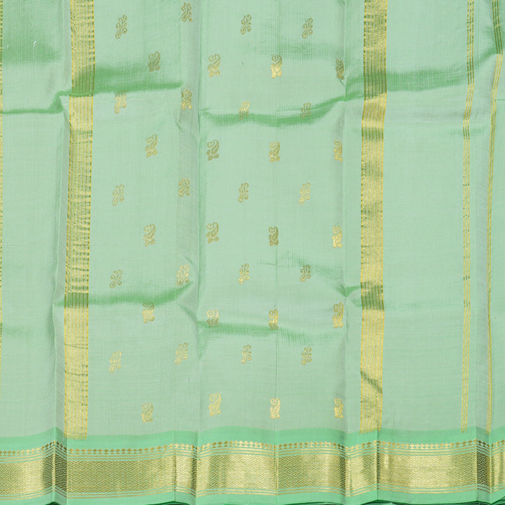 Hayagrivas Light Onion Pink Handloom Kanjivaram Silk Saree with Light Green Border KBD1650A3-15