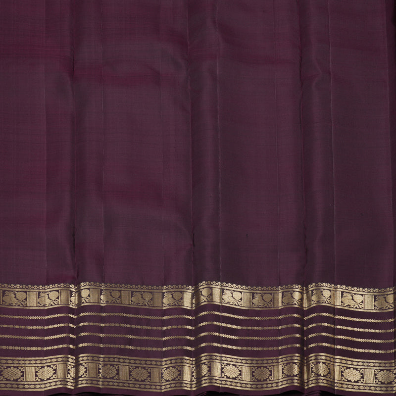 Hayagrivas Royal Purple Handloom Kanjivaram Silk Saree with Dark Brown Border KBD1652A2-1