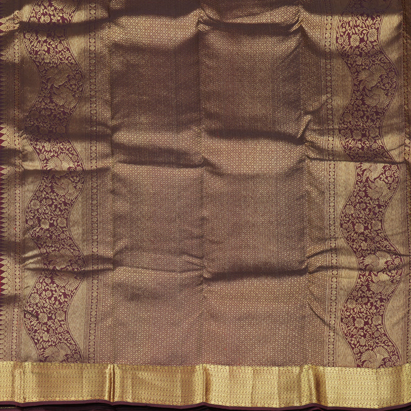 Hayagrivas Handloom Kanjivaram Silk Saree in Opulent Wine Maroon KBD1652A4-1