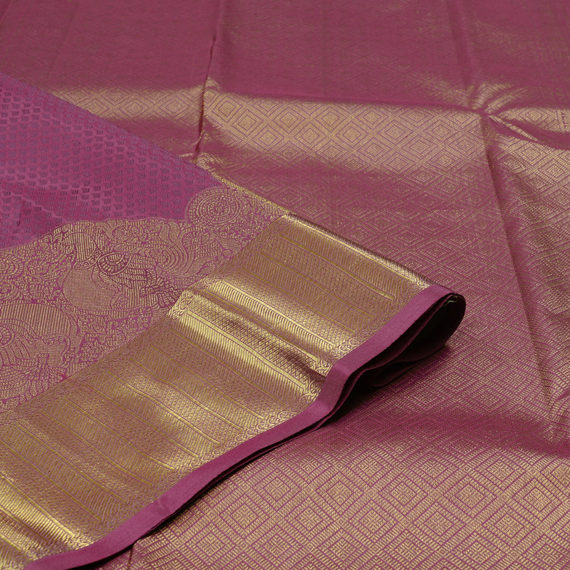 Hayagrivas Rosewood Pink Handloom Kanjivaram Silk Saree KBD1652A4-9