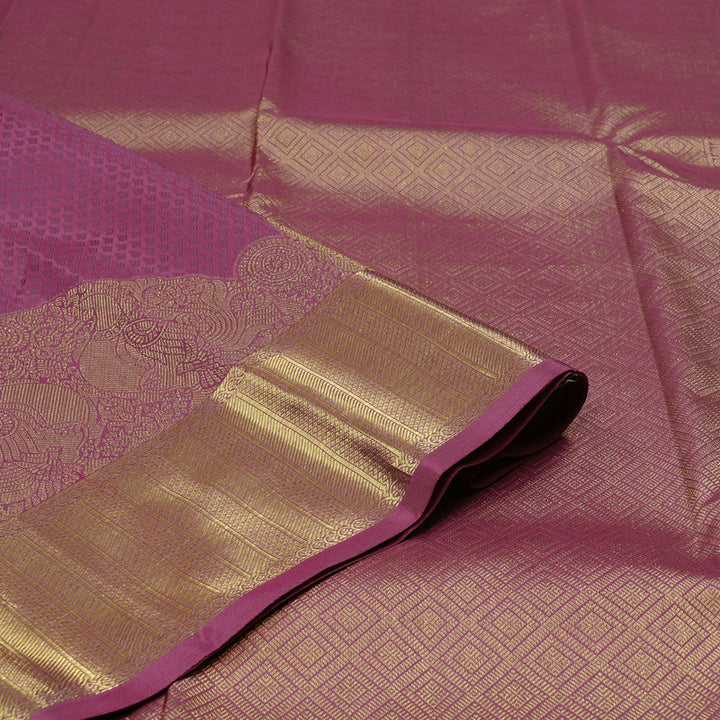 Hayagrivas Rosewood Pink Handloom Kanjivaram Silk Saree KBD1652A4-9