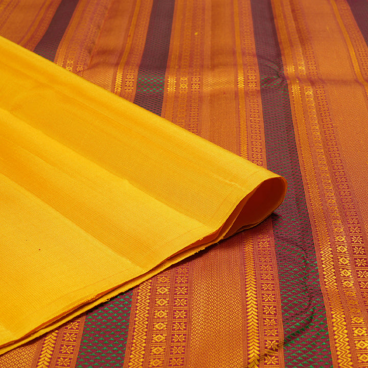 Hayagrivas Radiant Yellow Handloom Kanjivaram Silk Saree KBD1653A2-1