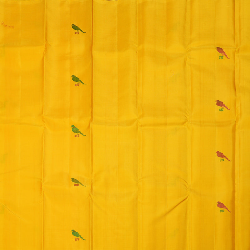 Hayagrivas Radiant Yellow Handloom Kanjivaram Silk Saree KBD1653A2-1
