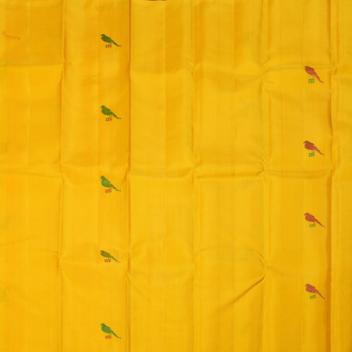 Hayagrivas Radiant Yellow Handloom Kanjivaram Silk Saree KBD1653A2-1