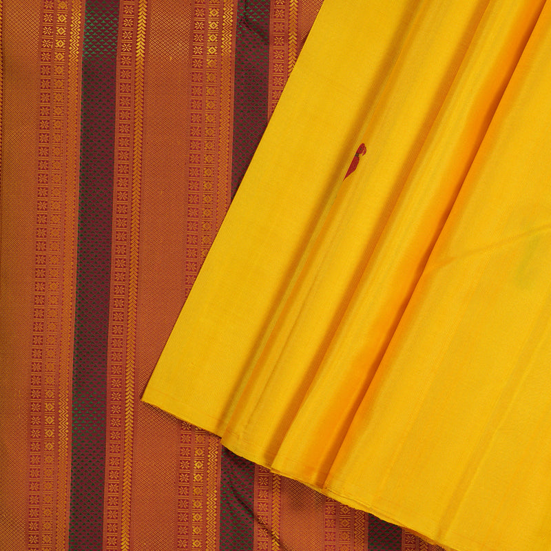 Hayagrivas Radiant Yellow Handloom Kanjivaram Silk Saree KBD1653A2-1