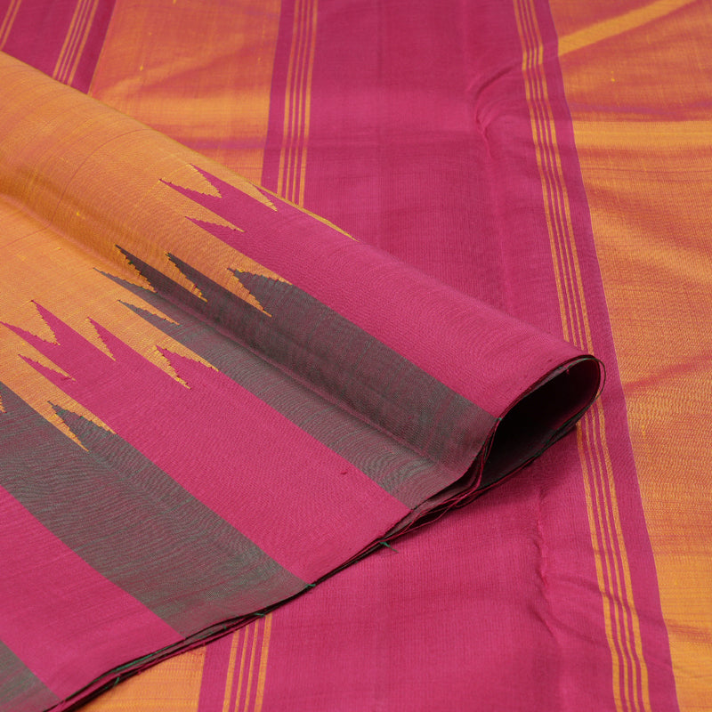 Hayagrivas Handloom Sunset Orange Kajivaram Silk Saree KBD1653A4-1