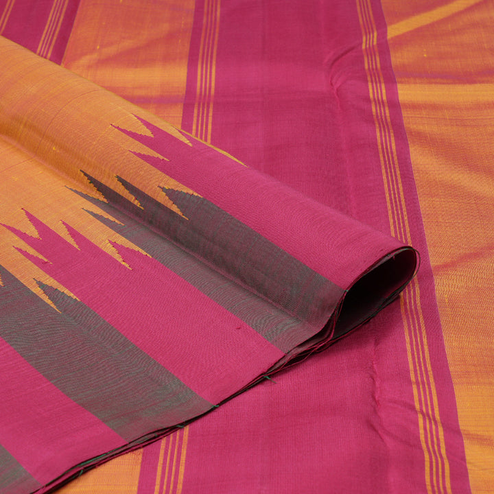 Hayagrivas Handloom Sunset Orange Kajivaram Silk Saree KBD1653A4-1