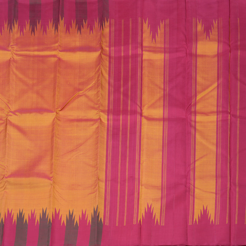 Hayagrivas Handloom Sunset Orange Kajivaram Silk Saree KBD1653A4-1