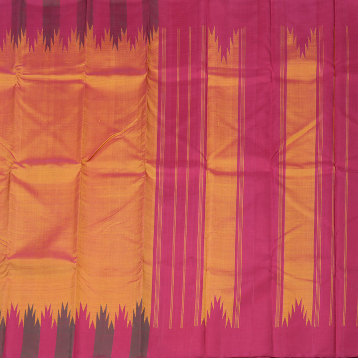 Hayagrivas Handloom Sunset Orange Kajivaram Silk Saree KBD1653A4-1