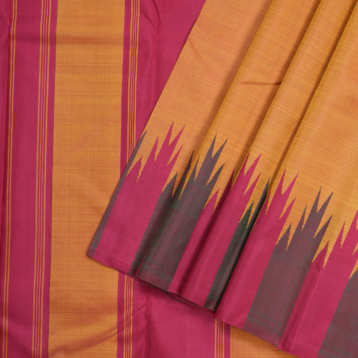 Hayagrivas Handloom Sunset Orange Kajivaram Silk Saree KBD1653A4-1