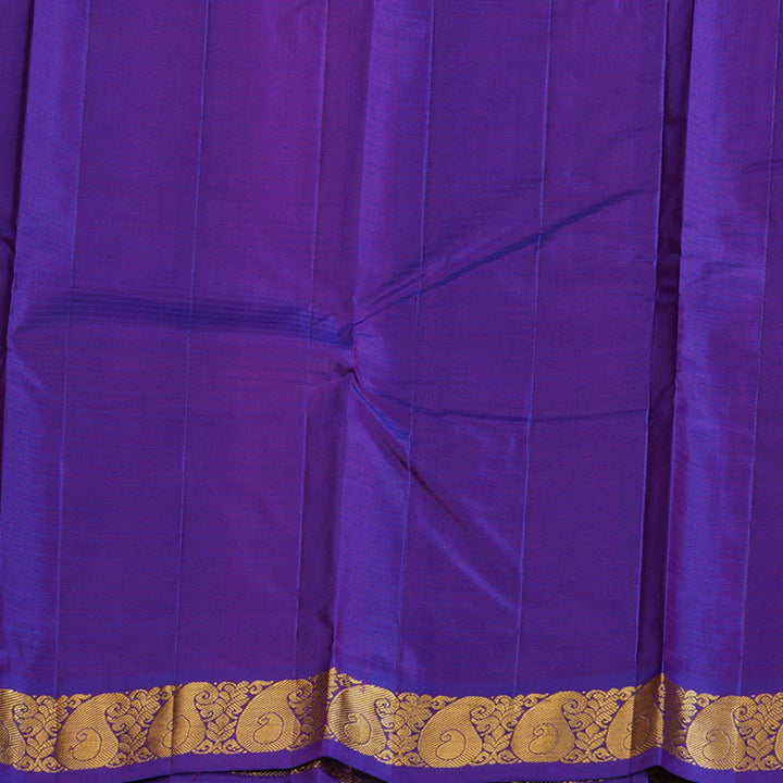 Hayagrivas Dark Purple Handloom Kanjivaram Silk Saree with Purple Border-KBD1657A1-21