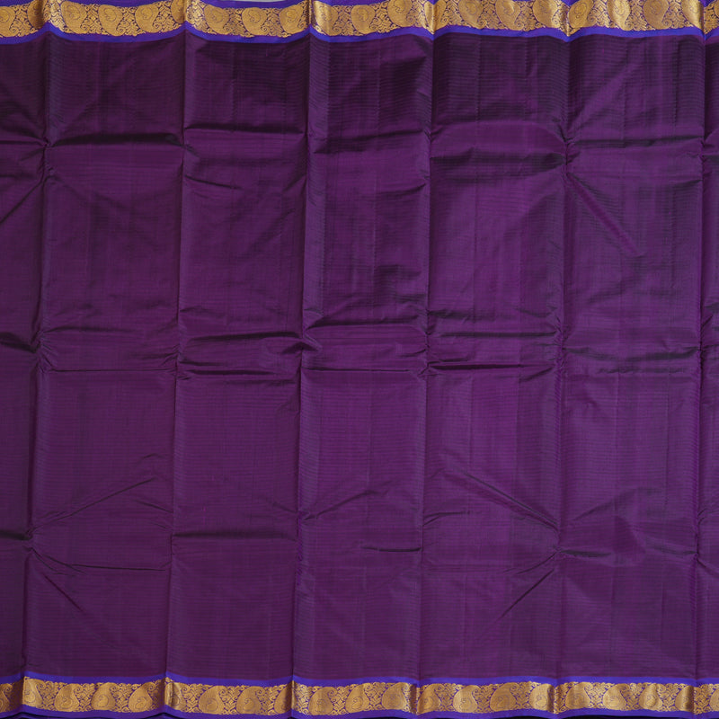 Hayagrivas Dark Purple Handloom Kanjivaram Silk Saree with Purple Border-KBD1657A1-21