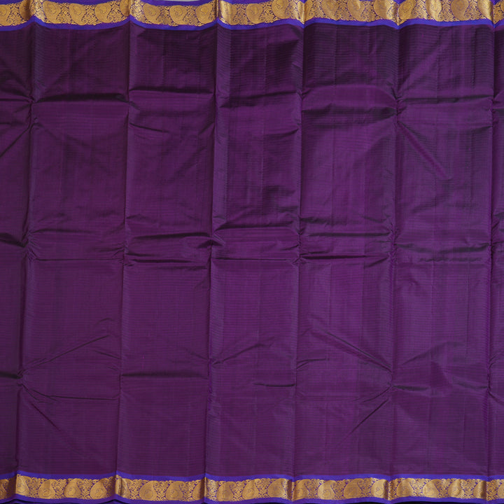 Hayagrivas Dark Purple Handloom Kanjivaram Silk Saree with Purple Border-KBD1657A1-21