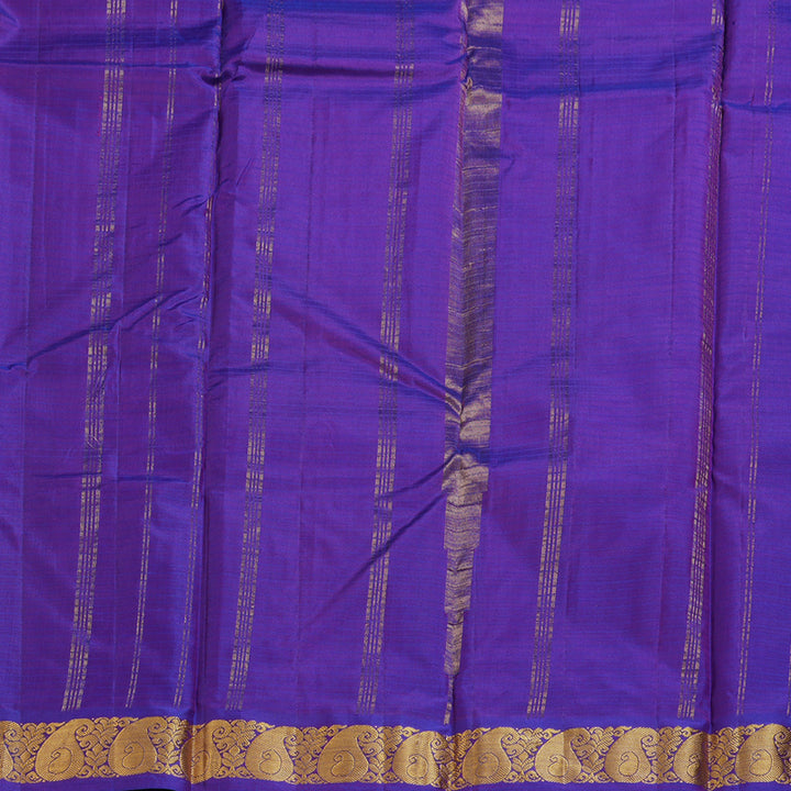 Hayagrivas Dark Purple Handloom Kanjivaram Silk Saree with Purple Border-KBD1657A1-21