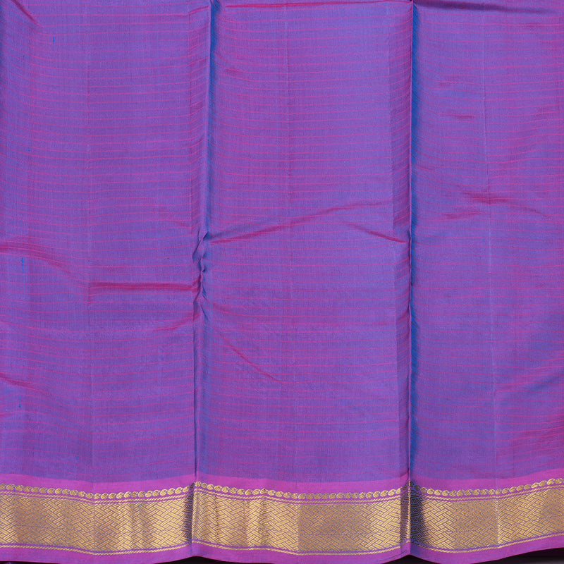 Hayagrivas Classic Blue Handloom Kanjivaram Silk Saree with Purple Border KBD1657A1-24