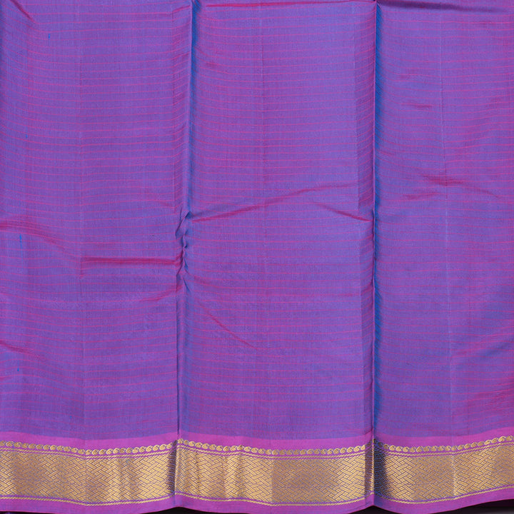 Hayagrivas Classic Blue Handloom Kanjivaram Silk Saree with Purple Border KBD1657A1-24