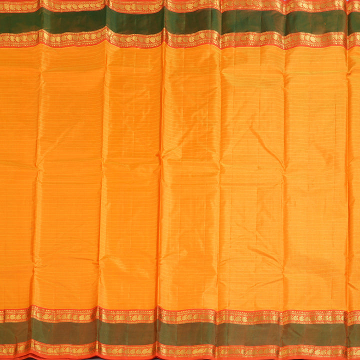 Hayagrivas Traditional Mango Yellow Handloom Kanjivaram Silk Saree with Mandhalir Border KBD1657A1-3