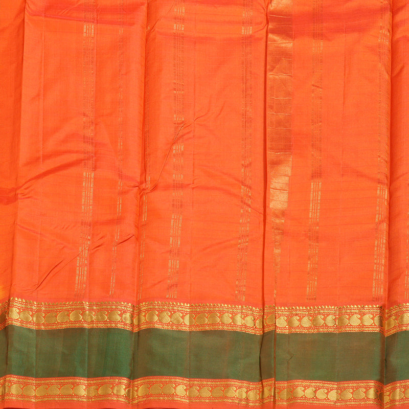 Hayagrivas Traditional Mango Yellow Handloom Kanjivaram Silk Saree with Mandhalir Border KBD1657A1-3