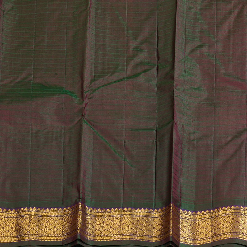 Hayagrivas Dark Maroon Handloom Kanjivaram Silk Saree with Purple Border-KBD1657A1-4