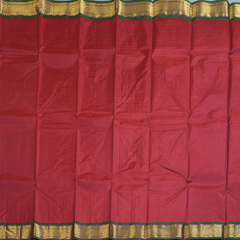 Hayagrivas Dark Maroon Handloom Kanjivaram Silk Saree with Purple Border-KBD1657A1-4