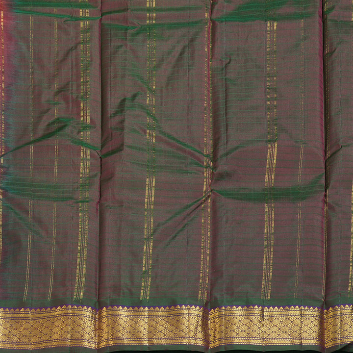 Hayagrivas Dark Maroon Handloom Kanjivaram Silk Saree with Purple Border-KBD1657A1-4